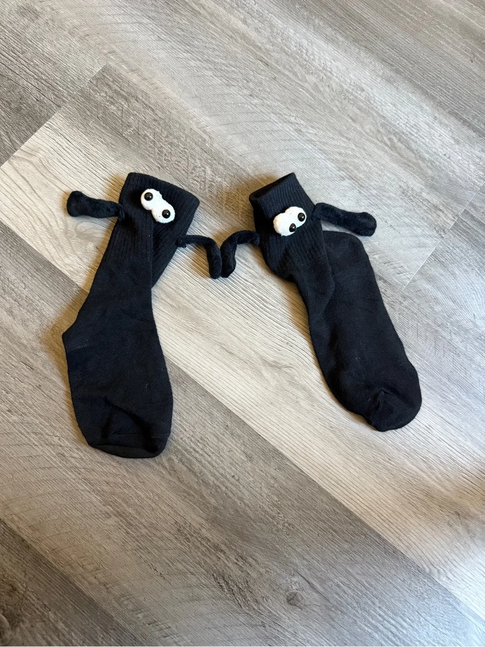 Black Over Ankle Socks Googly Eyes Magnetic Hands Excellent Condition